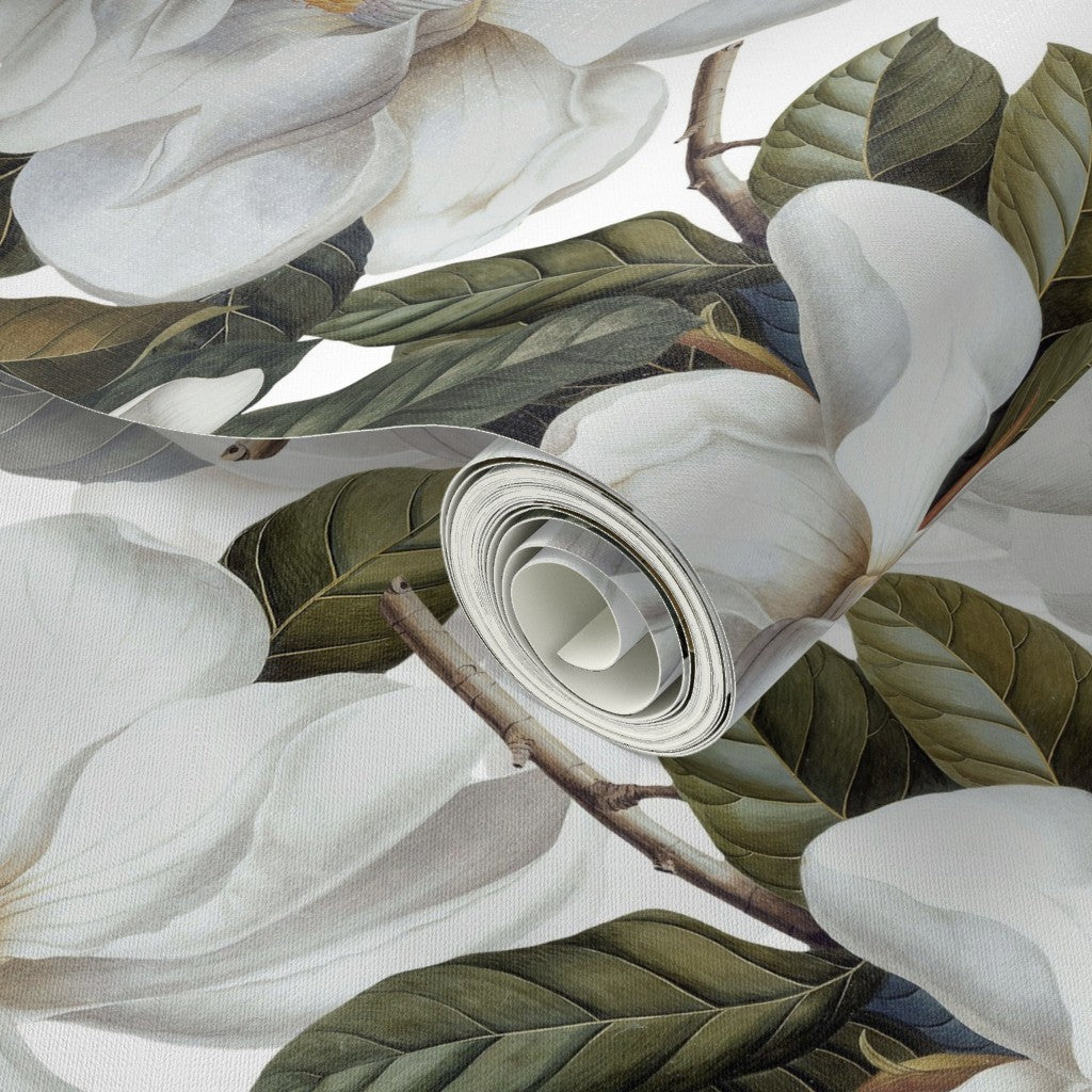 White Lovely Magnolias- with Philippians 4:8 Scripture Wallpaper