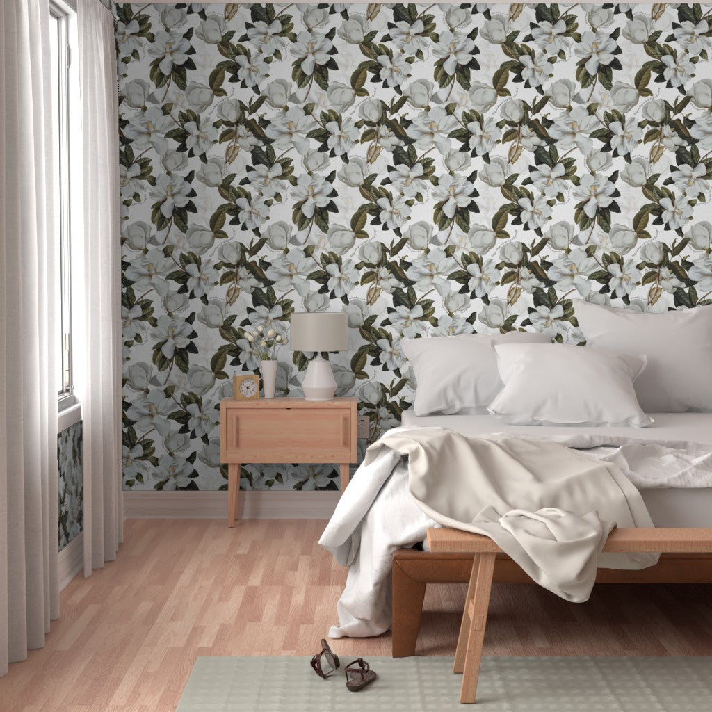 White Lovely Magnolias- with Philippians 4:8 Scripture Wallpaper