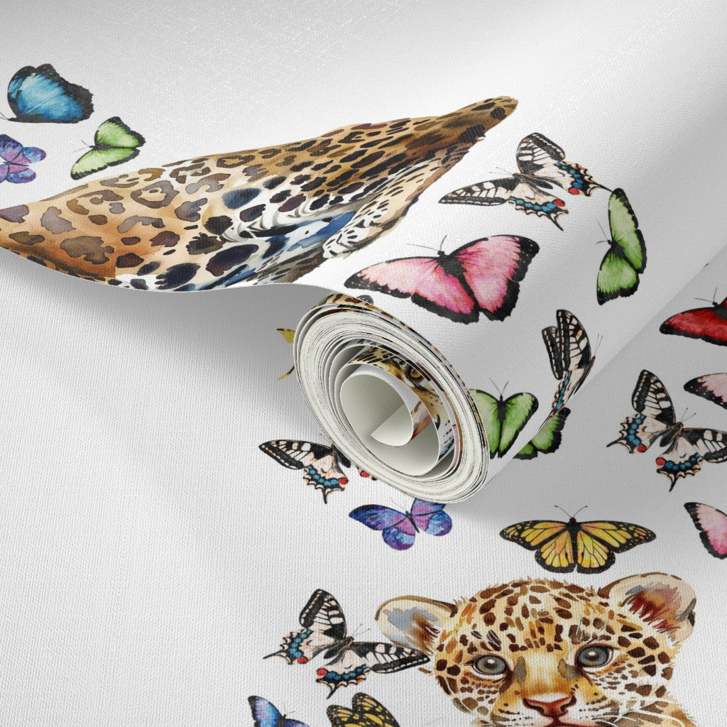 Cheetah and Butterflies Wallpaper