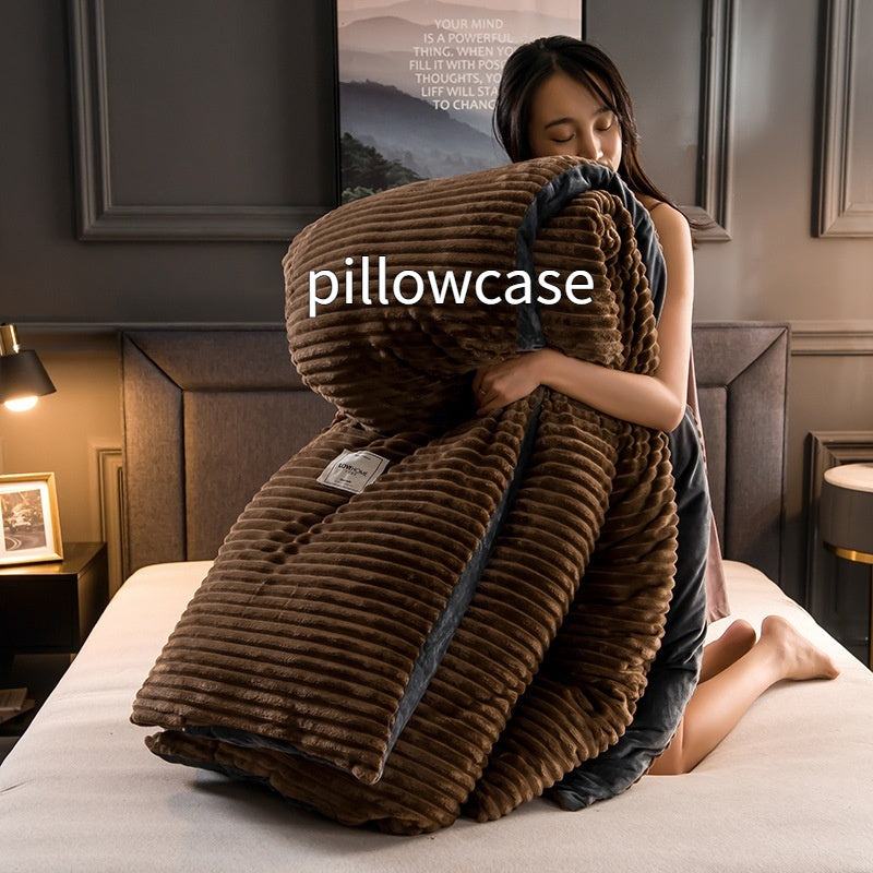 Single Double Quilt Cover Three-piece Set Winter Body Keep Warm