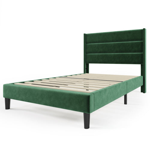 Linen Bed Frame With Slatted Frame