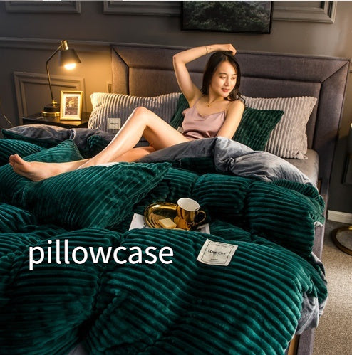 Single Double Quilt Cover Three-piece Set Winter Body Keep Warm