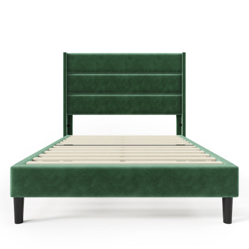Linen Bed Frame With Slatted Frame